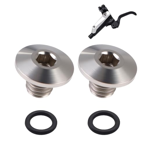 Lot De 2 Vis De Purge Vélo Avec Joint Torique, Alliage De Titane TC4, M5 x 5 mm, Compatible Avec Shimano XT SLX Zee Deore LX, Pour Corps De Frein Divisé,...