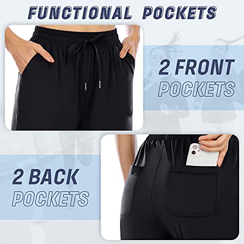 Iuga Womens Joggers With Pockets Lightweight Joggers For Women Breathable Sweatpants Lounge Pants For Workout Running Pants Black #TOP2