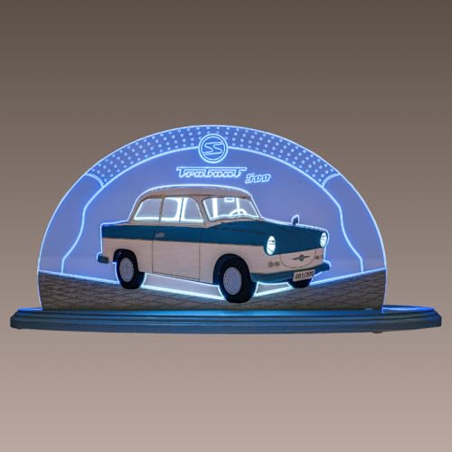 weigla - Schwibbogen original Erzgebirge I Motiv Trabant 500 I Dekoleuchte I Limitierter Ostalgie LED-Lichterbogen I Größe 47 x 21,9 x 8,2 cm I Inklusive Beleuchtung I Deko aus Holz & Acryl weigla - Schwibbogen original Erzgebirge I Motiv Trabant 500 I Dekoleuchte I Limitierter Ostalgie LED-Lichterbogen I Größe 47 x 21,9 x 8,2 cm I Inklusive Beleuchtung I Deko aus Holz & Acryl