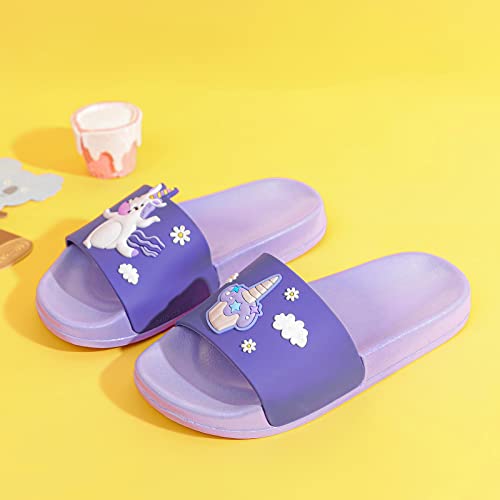 Image of MEMON Toddler Little Kids Dinosaur Beach /Pool /Shower Slides /Anti-Skid Home Bath Slippers /Cute Summer Outdoor Shoes for Girls and Boys