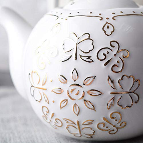 Juego de café Copa de café de cerámica Set, 6 onzas (unos 150 ml) y 6,6 cucharadas de platillo, 1 Cafetera, 1 azucarero… - Imagen 7