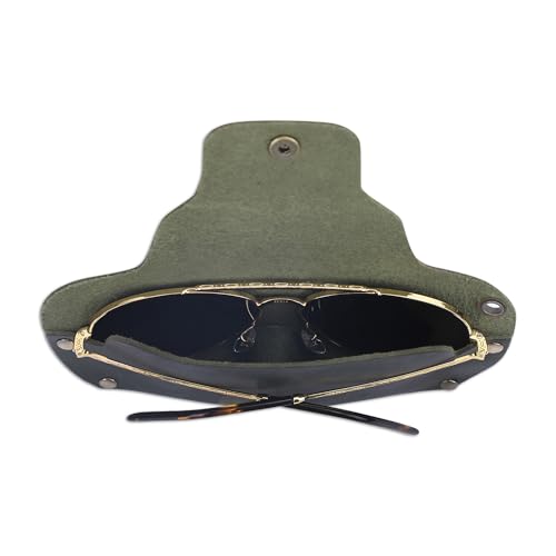 Image of Sunglasses Cases Leather Eyeglass Pouch with Lanyard Portable Soft Eye Glass Case Sunglass Storage Box
