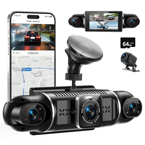 Dash Cam 4 Channel 360° Coverage - Front 4K +...