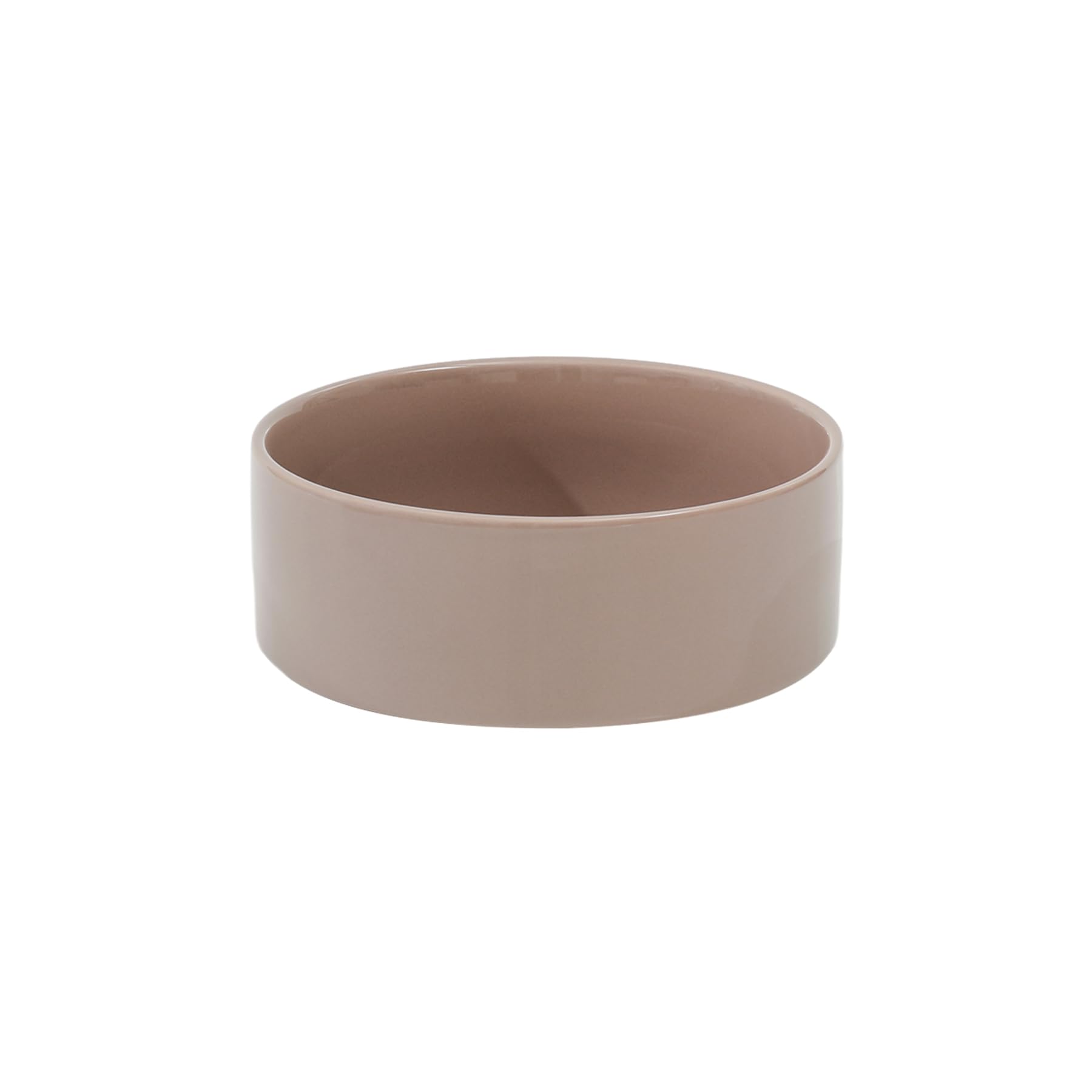 Havniva Ceramic 7.3inch Dog Bowl, Food and Water Bowl for Medium Breed Dog, Pet Feeder for Replacement (Single Bowl, Brown Coffee)