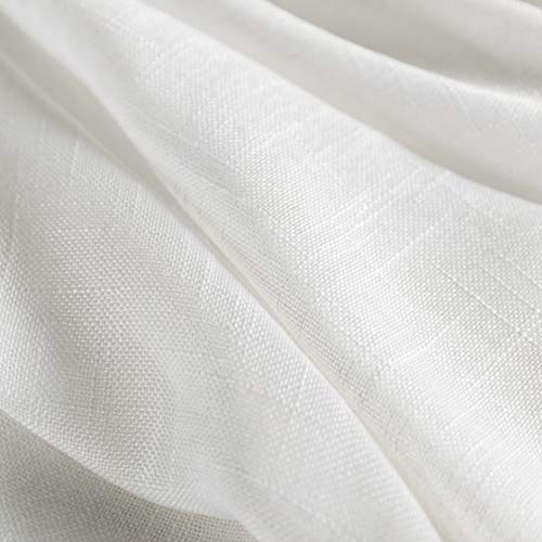Aquazolax Privacy Curtains For Side Lights Window White Linen French Door Curtain Panels Semi Sheer Door Curtains Window Treatment For Front Entry Door, 1 Panel, W30 X L72 Inches #TOP4