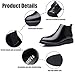 ENOEGMSD Men's Slip on Leather Chelsea Ankle Boots Fall Winter Fashion Pointed Toe Elastic Pull on Comfort Dress Boots Casual Non Slip Waterproof Business Work Booties (Black,9)