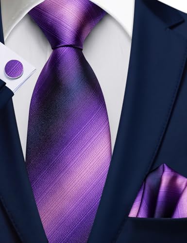 Image of Barry.Wang Plaid Ties Checkered Mens Silk Necktie Handkerchief Cufflinks