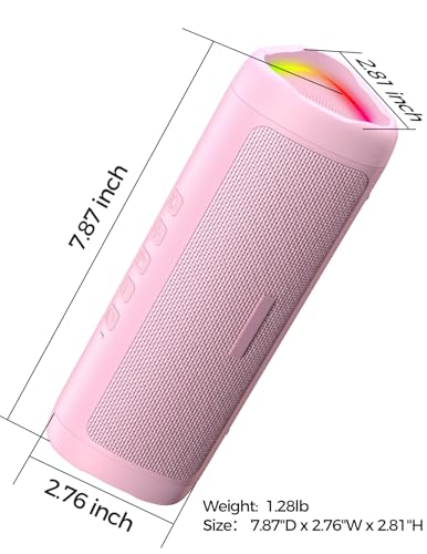 undefined Bluetooth Speaker Gifts for Men: Portable Wireless, IPX5 Waterproof, White Elephant Gifts for Adults, Stocking Stuffers for Teens Boy Girl, Up to 20H Playtime, TWS Pair, for Home/Party/Outdoor (Pink) の商品画像 7