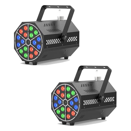 Nitehop 800W Nebelmaschine,18 LED RGB Effektlicht Rauchmaschine, Smoke Machine Mini mit Auto Cycle Funktion und Kabelloser Fernbedienung für Disco Party,HochzeitHalloween,Weihnachten