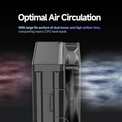 Image of Delta A40 ARGB CPU Air Cooler,120mm Hydraulic Bearing Silence PWM Fan, UP to 2000 RPM, 4 Copper Heat Pipes,TDP 220W,ARGB PC Cooler Fan for AMD AM4 /AM5,Intel LGA 115X /1200 /1700 /1851,BK