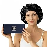 Ferò Cuffia Seta Capelli Notte, 100% Gelso di Lusso, 22 Momme Grado 6A, Regolabile e Trasp...