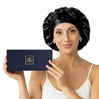 Ferò Cuffia Seta Capelli Notte 100% Gelso 22 Momme Grado 6A, Nero