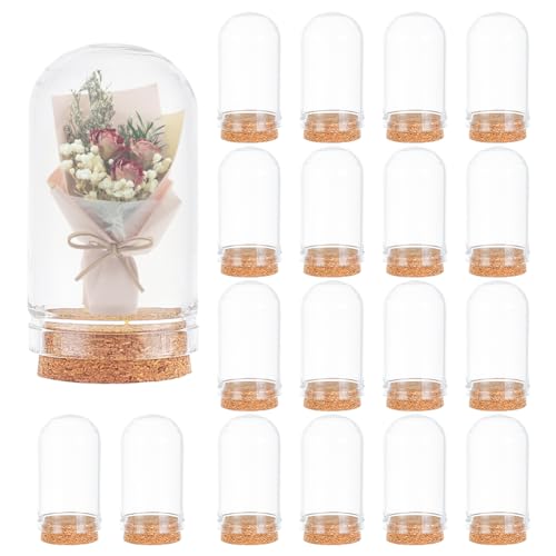 Image of BENECREAT 20 Pack Glass Jars Bottles 9ml Dome Cloche Cover Decoration Bottles with Cork Stoppers for Party Favors, Arts, Halloween Christmas Decor