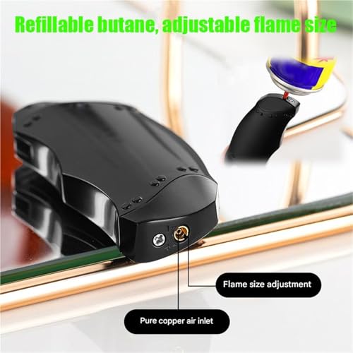 Encendedor de butano resistente al viento con llama potente ajustable 6