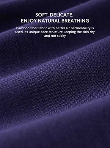 David Archy Mens Sleep Shorts Bamboo Rayon Lounge Bottoms Soft Comfy Pajama Wear With Two Side Pockets Pants In 2 Pack (L, Navy Blue/Dark Gray With Two Side Pockets) #TOP5