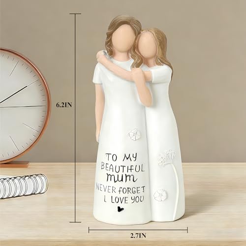 Figura decorativa madre e hija en resina miniatura 2