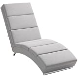 HOMCOM Poltrona Chaise Longue Ergonomica 160.5x60.5x93 cm Grigio Chiaro...