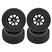 VGEBY RC Car Tires, 4pcs RC Short Course Truck Tire Tyre Wheel 12mm Hex Hub Wheel Rims RC Accessory Fit for 1/10 Slash 10044 Slash Wheels and Tires