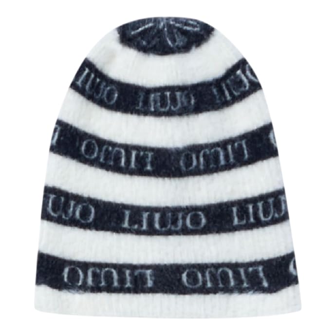 liu jo GF4136 MA94O Gorro de punto raya, Mantequilla/Negro, L