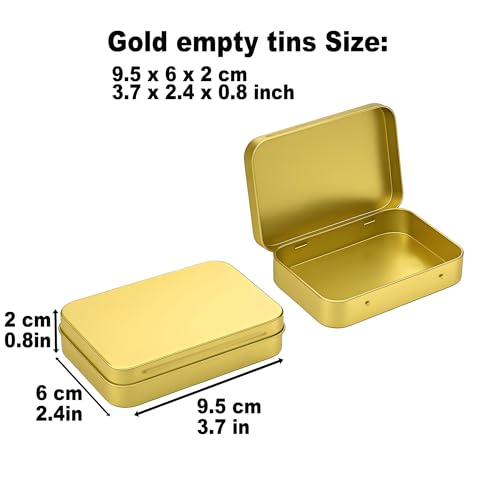 Image of Golden Small Metal Tins with Lids -4 PCS Versatile Tin Containers for Storage and Organization - Perfect Small Tin Box and Zyn Holder Nail Box DIY Gift Packaging Golden Iron Mint Case