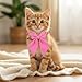 SynHHergyx 2 Pack Pink Cat Collar with Bow, Cute Cat Collar Breakaway with Bells, Pink Bowtie for Girl Cats, Cute Small Kitten Collars with Removable Safety Bowtie