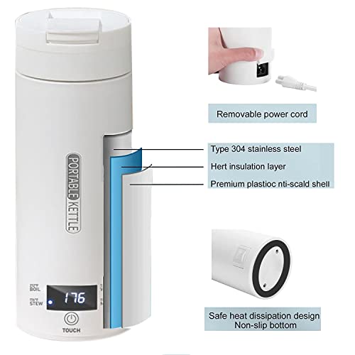Hervidor eléctrico portátil pequeño 350ml blanco miniatura 5