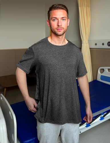 Post Shoulder Surgery Shirts for Men Women Unisex After Rotator Cuff Surgery Shirt Snap Access Recovery Hospital Shirt3