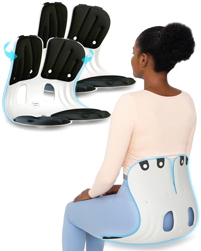 curble Grand (Extra Wide&Sturdy) 2PACK β Ergonomic Chair Back Support, Lumbar Support for Good Posture Correction and Back Pain Relief, Perfect for Office Chair and Work from Home, Patented(2P Black)