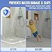 Jobon Shower Threshold Water Dam Guard- (39 Inch) Collapsible Silicone Barrier for Walk-in Showers - Self-Adhesive Bathroom Floor Water Stopper for Wet/Dry Separation - White