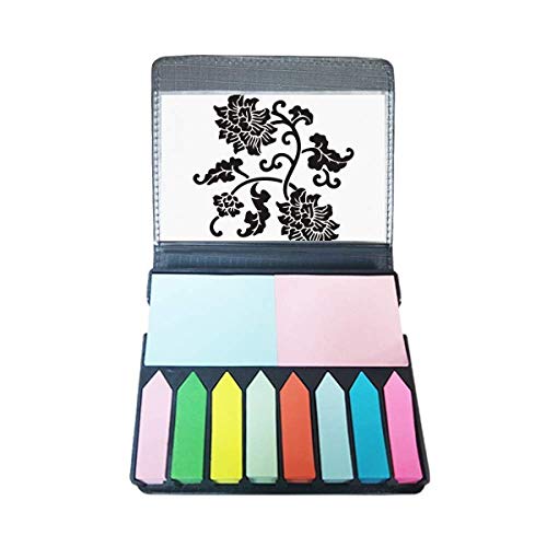 Marque-page auto-adhésif silhouette de fleurs noires en boîte