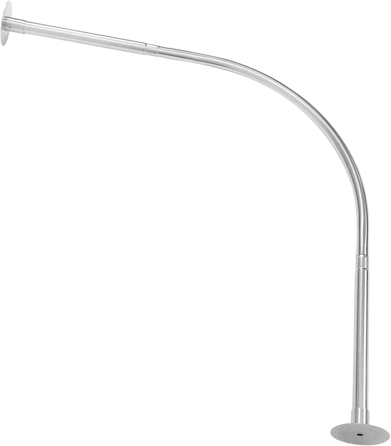 Adjustable Curved Shower Curtain Rod Heavy Duty Extendable Tension Rod Spring Tension Bathroom Hanging Rail for Bathtub and Shower Use