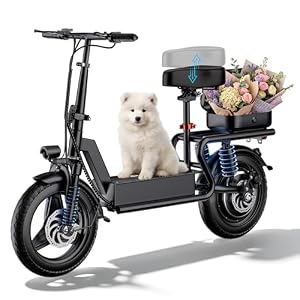 AVBDJOY Electric Scooter with Seat (Black-Classic Battery) – 1400W Motor, 25 MPH Top Speed, 20 Mile Range