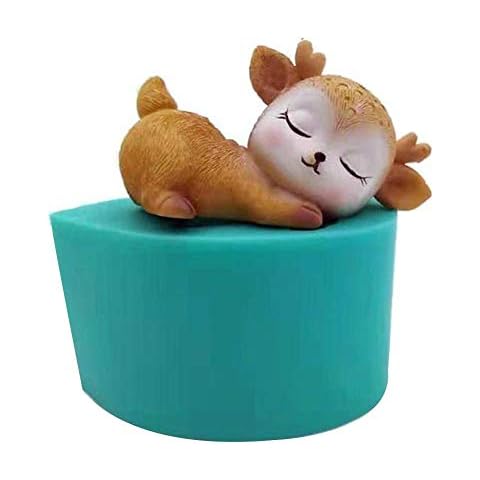 zihui 3D Deer Silicone Candle Molds, CreativeCute 3D Sika Deer Molds Silicone Candle Mold Cute Cake Chocolate 3D Mould For DIY Crafts Baking Chocolate Decoration Cover