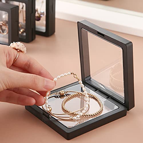 Dicunoy 20 Pcs 3D Floating Display Case, 3.5" Black Coins Display Frame For Antique Challenge Coins, Aa Medallion, Jewelry, Shells, Fossils, Gems, Minerals, Rocks, Pins #TOP6