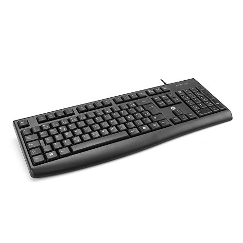 Teclado HP USB K200 Preto - Layout ABNT2 com Ajuste de Altura e Plug & Play - 3CY44PA, Grande