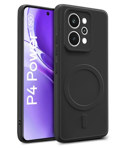 Image of WOW IMAGINE Back Case Cover for Realme P4 Power 5G | Narzo Power 5G | Soft Matte Silicone Case| Slim Fit & Shockproof | Camera Protection Bumper Cover (Black)
