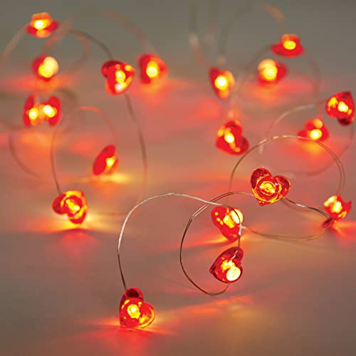 Baker Ross FX507 Heart Led String Lights - Pack of 1, Warm Fairy Lights for Valentine's Day Decorations