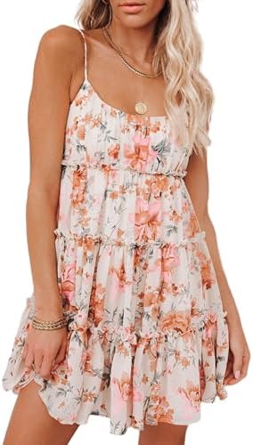 AELSON Sundresses for Women 2025 Floral Summer Dress Boho Flowy C...