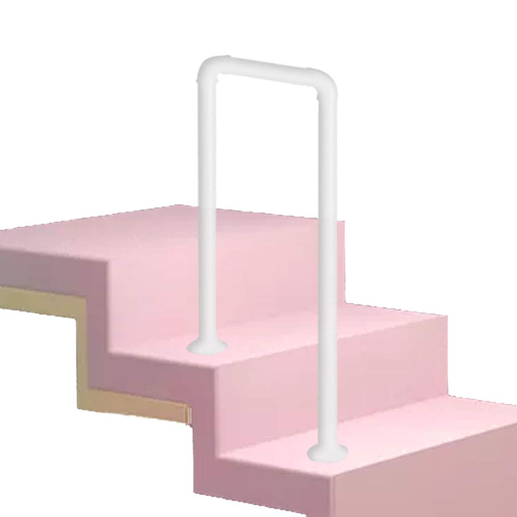 Rampe d'escalier en fer forgé blanc mat avec kit de montage pour marches extérieures