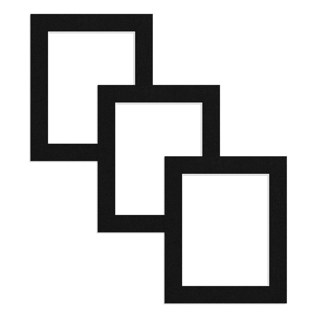Alison Kingsgate 12X10 Black Picture Mount - 9X7 Aperture - Pack 3