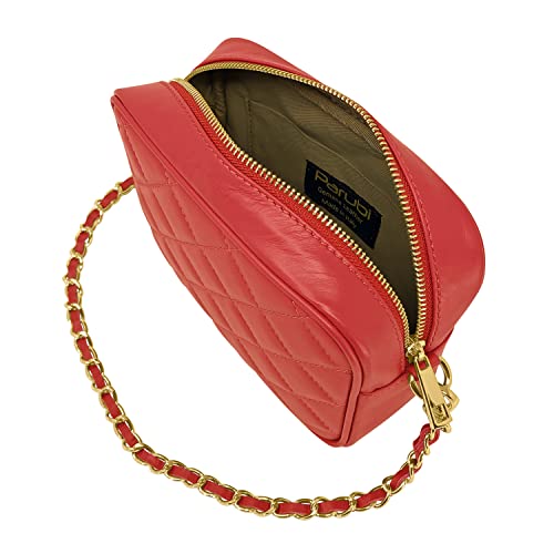 Parubi, Schoudertas voor dames, van echt leer Sauvage, gewatteerd, Made in Italy, model Nora, kleine schoudertas met… - Image 6