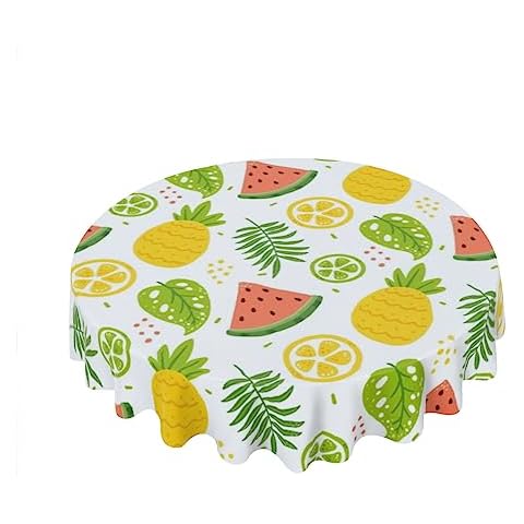 Geroclonup 152CM Floral Round Tablecloth Cover