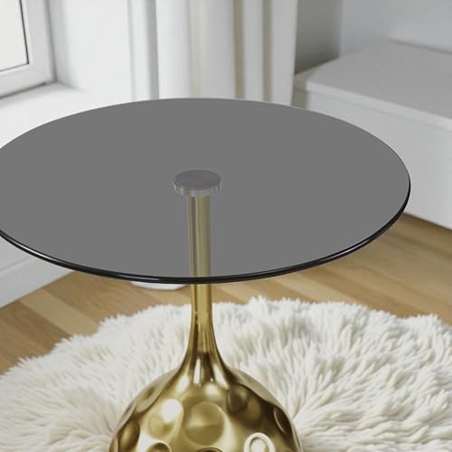 Image of The Attic Bellona Gold Hammered End Table Luxury Metal,Golden