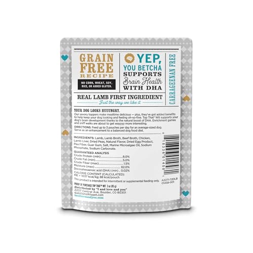 Image of I AND LOVE AND YOU Wet Dog Food Toppers - Top that Wit Lamb Recipe in Gravy, Filler Free, Meal Enhancer Topper, 3oz 12pk