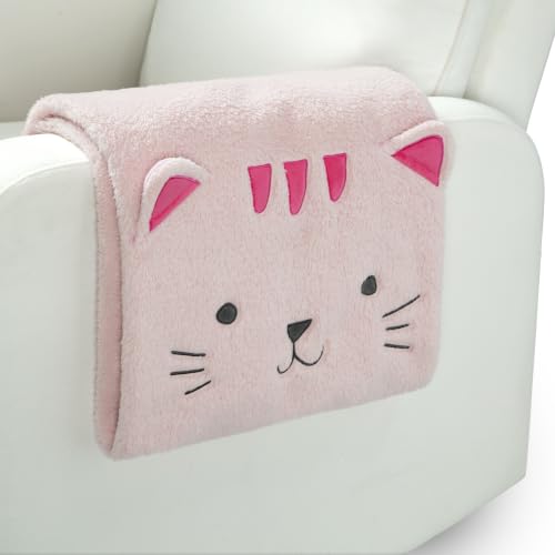 Image of Delta Children Personalized Sherpa Throw Blanket for Kids, Pink Cat