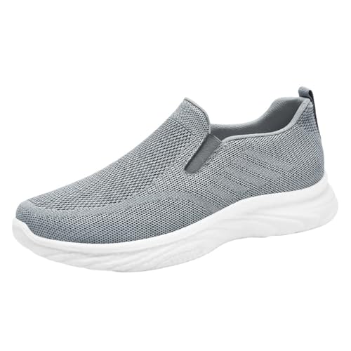 Mocasines ortopédicos para hombre, zapatos de verano para caminar, suela suave, informales, cómodos, de malla, transpirables, para entrenamiento al aire libre, gris, 39 1/3 EU