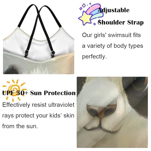 Girls Swimsuit One Piece Bathing Suit with Adjustable Strap Swimwear for 3-10 Years4