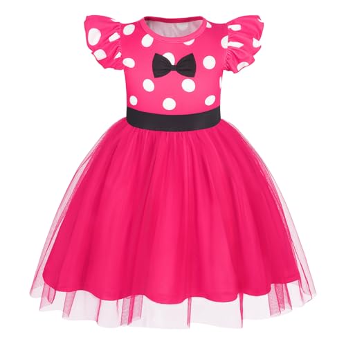 Berich Girls Polka Dot Dress Princess Costumes for Girls 4-5 Years Rose 120