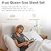 Threadmill Egyptian Cotton Queen Sheet Set | 100% Certified Egyptian Cotton Sheets for Queen Size Bed | Queen Bed Sheets Set with Snug Fit 16