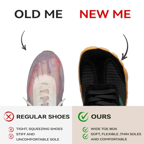 Image of Barefoot Shoes Women Casual Sneakers,Wide Toe Box Shoes Women Zero Drop Barefoot Shoe Men,Minimalist Trail Running Shoe,Non-Slip Lightweight Breathable Comfortable Fashion Walking Hiking Shoes Unisex